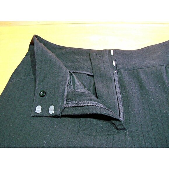 Max Studio Womens Black on Black Pin Striped Career Dress Pants Pockets Size 6 - Picture 10 of 12